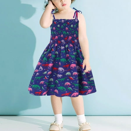 

nsendm Dresses Kids Beach Girls Casual Strap Sleeveless Clothes Toddler Baby Summer Girls Dresses Flower Wedding Dress Dress Purple 4-5 Years