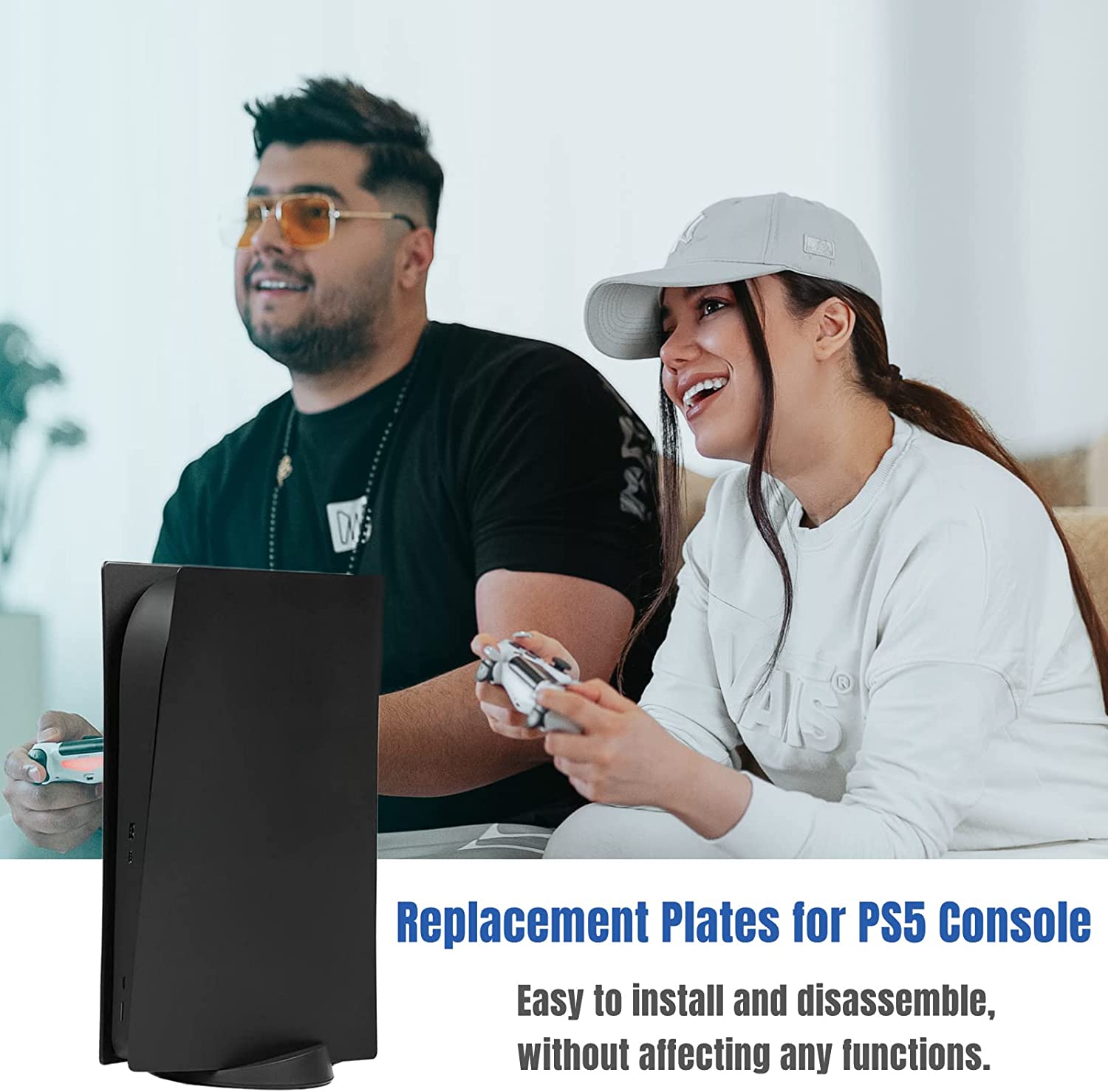 Digital Edition Face Plates Cover Skins Shell Panels for PS5 Console, For Playstation 5 Accessories Faceplate Protective Shell Replacement Plate Dustproof Anti-Scratch (Digital Blue)