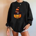 thumbnail image 2 of Sweat-shirts à Imprimé Citrouille Halloween pour Femmes Pull à Manches Longues Pull Col Rond, 2 of 6