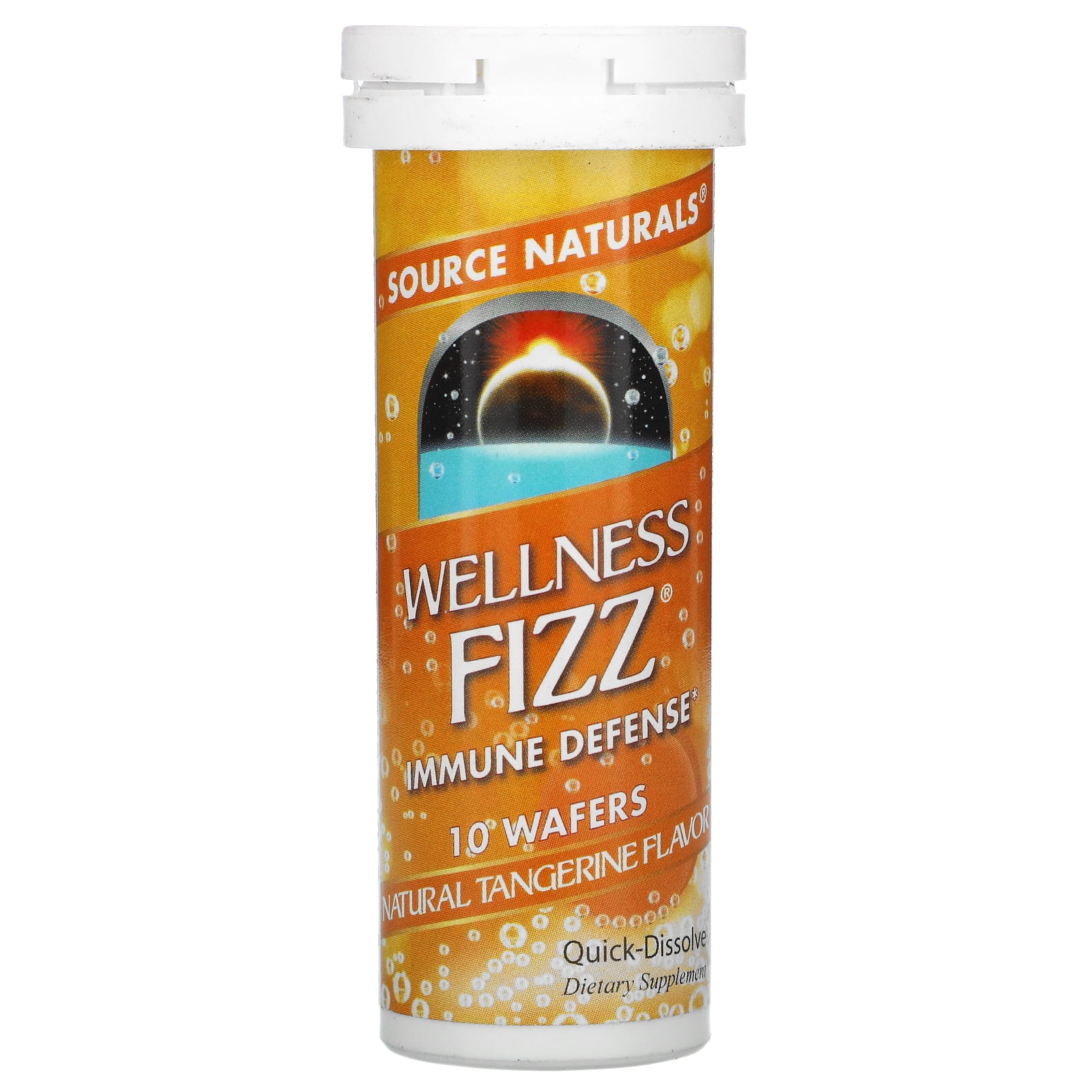 Source Naturals Wellness Fizz, Natural Tangerine , 10 Wafers