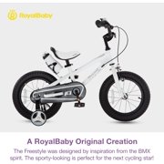 Royalbaby Boys Girls Kids Bike 12 In BMX Freestyle White 2 Hand Brakes Bicycles with Training Wheels Child Bicycle