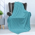 thumbnail image 4 of Chevron Soft Flannel Fleece Throw Blanket, Zigzags in Sea Colors Ocean Waves Nautical Theme Sailboat Design Sea Breeze, Cozy Plush for Indoor and Outdoor Use, 50" x 70", Teal Pale Blue, by Ambesonne, 4 of 5