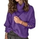 thumbnail image 3 of Suéteres de Punto Grueso Oversize para Mujer, con Cuello Alto, Larga y Corte Holgado, Ideales para el Invierno Púrpura XL, 3 of 8