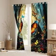 thumbnail image 3 of Homewish Colorful Butterfly Black Out Curtains,Multicolor Flower Leaves Curtains Pack of 2 (42x63 Each),Natural Scenery Bedroom Curtains For Girls,Ultra Soft Home Decor, 3 of 6