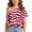 Multicolor, variant on Girls 4th of July T-Shirts,Print One-Shoulder Short Sleeve Cute Casual Summer Independence Day Graphic Tee Tops Multicolor Size 11