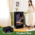 thumbnail image 2 of 4 Drawer Vertical Storage Dresser Beautiful sunset palmtree silhouette ocean Bali pink purple colors with Wood Top Fabric Pull Drawers, 2 of 8