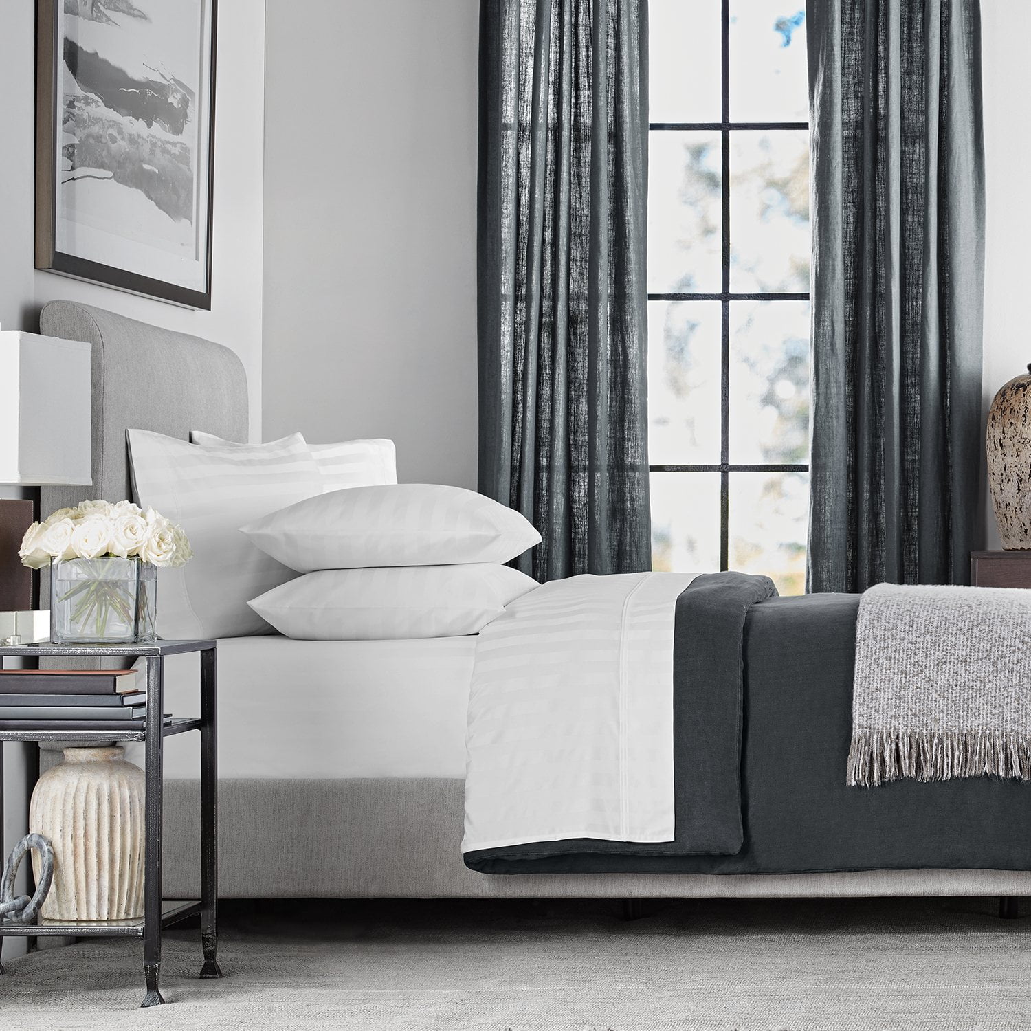 Member’s Mark 700-Thread-Count Hotel Premier Collection Egyptian Cotton Stripe Sheet Set, Assorted Sizes