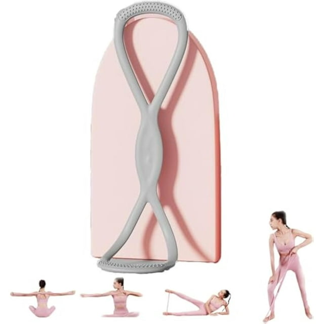 Visulong Bandes de Résistance, Bandes d'Exercice Figure 8 pour Femmes Hommes, Bande de Résistance Yoga Bande D\'entraînement Physique Extensible, Bandes de Résistance avec Poignées, pour Glutes, Dos, et Entraînements Corporels Complets (Gris-35p)