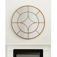 thumbnail image 7 of Kate and Laurel Angelis Modern Round Wall Mirror, 30 Inch Diameter, Gold, Framed Circle Mirror with Metal Overlay, 7 of 7