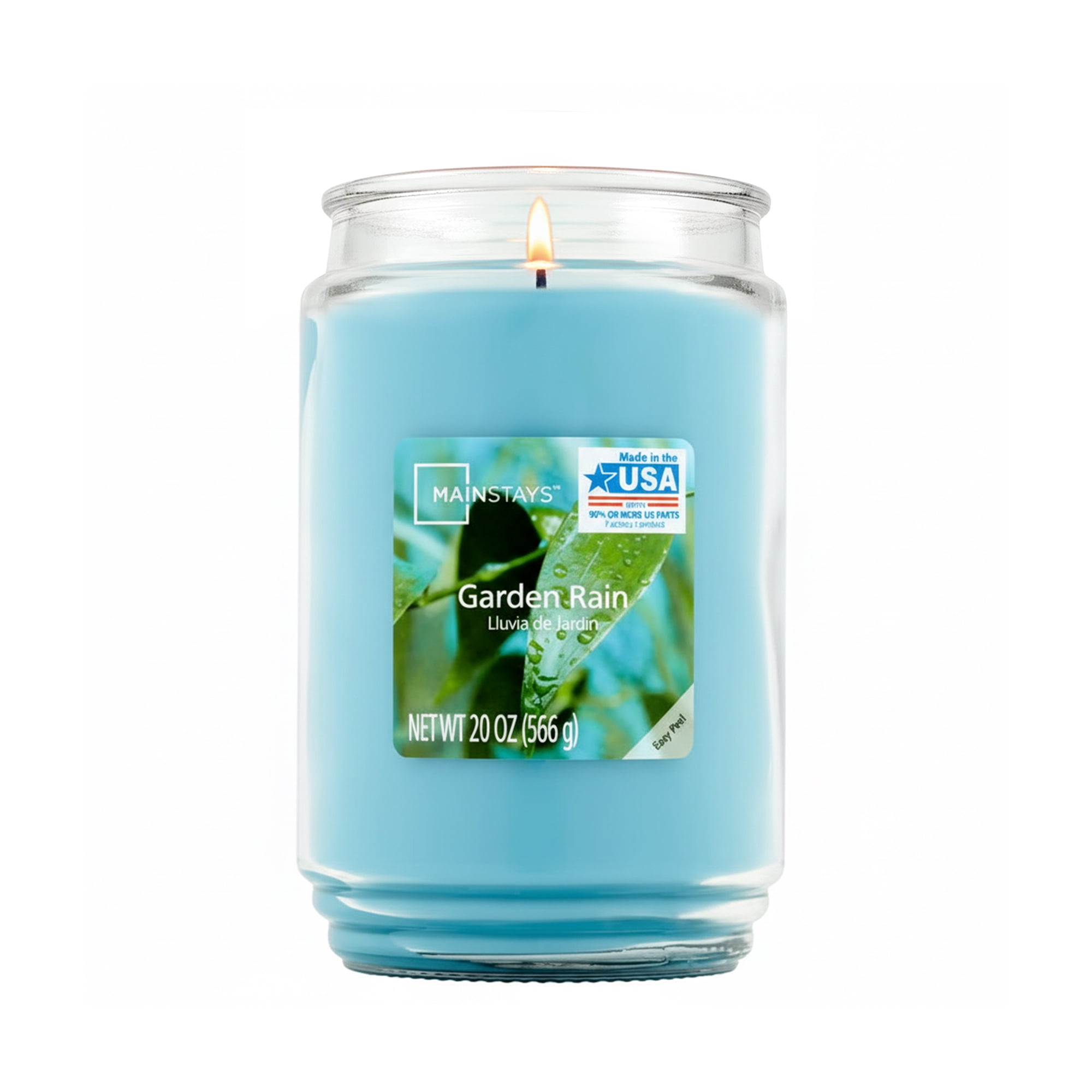 (2 pack) Mainstays Single-Wick Scented Glass Jar Candle, Garden Rain, 20oz.