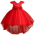 thumbnail image 3 of XBASW Kids Toddler Girls Trailing Dress Flower Girl Tulle Tutu Dress Prom Puffy Ball Party Gowns for Girls 4-12T, 3 of 9