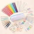 thumbnail image 6 of Colorful Cloth Pencil Pouch for Stationery and Cosmetic Brush Organization - Versatile Makeup Bag and Travel Storage Organizer for Small Items and Accessories - Durable Storage Case, 6 of 7