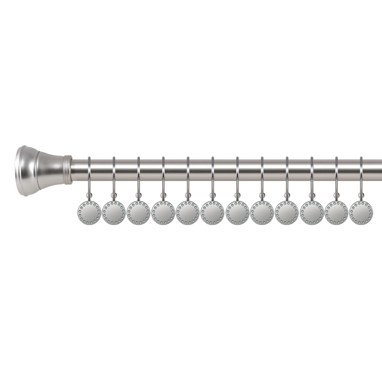 Utopia Alley Shower Rings, Double Shower Curtain Hooks for Bathroom, Rust Resistant Shower Curtain Hooks Rings, Set of 12, Chrome