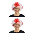 thumbnail image 1 of Vogacara Payaso Peluca Cabello Rizado Pelos sintéticos Aficionados al fútbol Amplia aplicación Fiestas Sombreros Vestir Divertido Inglaterra Inglaterra Tamaño libre 2piezas, 1 of 6