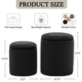 thumbnail image 2 of Korser Round Ottoman with Storage Set of 2,Corduroy for Living Room,Bedroom,Black, 2 of 7