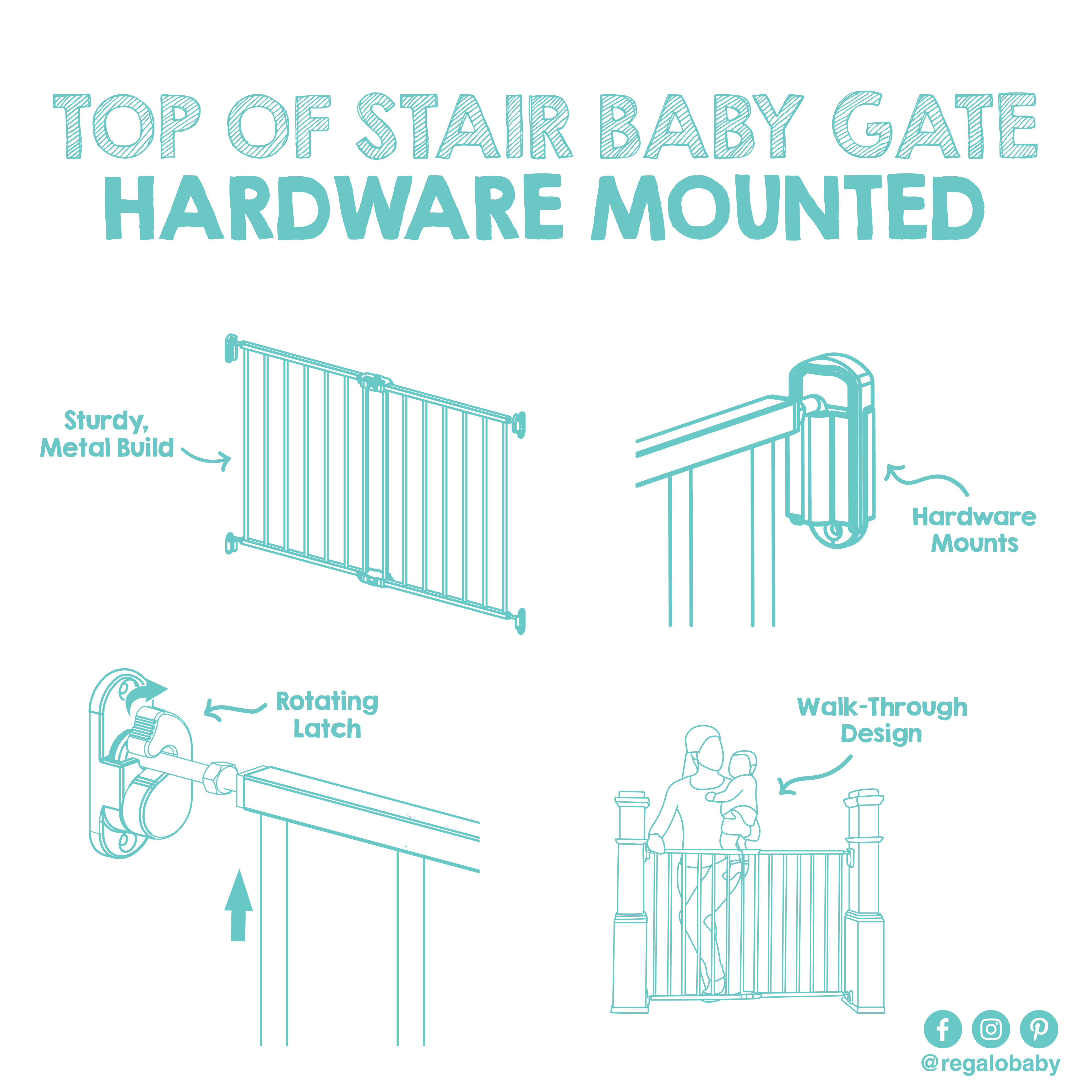 Regalo Extra Wide 2-in-1 Metal Safety Gate, Black photo 8