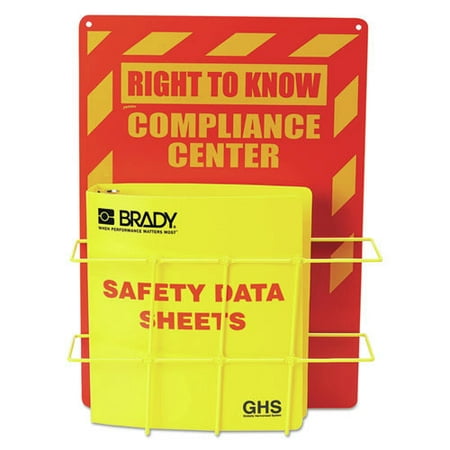 LabelMaster H121370 14 in. x 4.5 in. x 20 in. SDS Compliance Center - Yellow/Red
