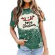 thumbnail image 4 of Navidad Tops de Mujer, Cuello Redondo Camiseta de Manga Corta con Estampado de Vacaciones, Blusa de Moda Casual, 4 of 4