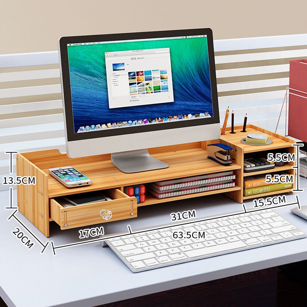 CHZIMADE Computer Desktop Monitor Stand Laptop TV Display Screen Computer Riser Shelf
