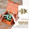 thumbnail image 4 of Uxcell Wooden Box Hasp Latch, Butterfly Vintage Engraved Hasp Latch Hook with Mounting Screws Yellow Bronze 44x50mm, 4 of 7