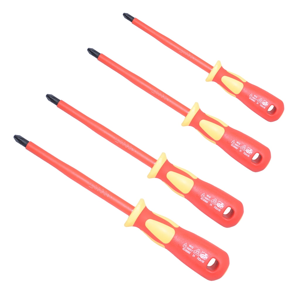 Rolson 4 Pc Insulated VDE Screwdriver Set CR-V Electricians Phillips Flat 28730 