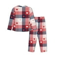 thumbnail image 2 of Goofa Heart Plaid Printed Women’s 2 Piece Pajama Set Super,Pajamas Women's Long Sleeve Sleepwear Soft Button Down Loungewear Pjs Lounge Set Nightwear-, 2 of 9