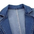 thumbnail image 3 of Denim Jacket for Women Women Oversized Denim Jacket Retro Jean Coat Lapel Button Up Long Sleeve Jean Jacket with Pockets Womens Fall Jackets Girls Winter Coats, 3 of 7