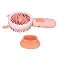 thumbnail image 3 of Portable Handheld Fan Deer Ears Shape Three Speeds USB Rechargeable Desktop Small Fan with Ambient Light Pink, 3 of 14
