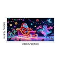 thumbnail image 2 of UV Activated Christmas Garage Door Cover Banner, Fluorescent 2d Flat Christmas Door Cover Party Banner, Lighted Backdrop with Santa and Elf, Outdoor Indoor Party Decor, Outdoor Christmas Decorations, 2 of 9