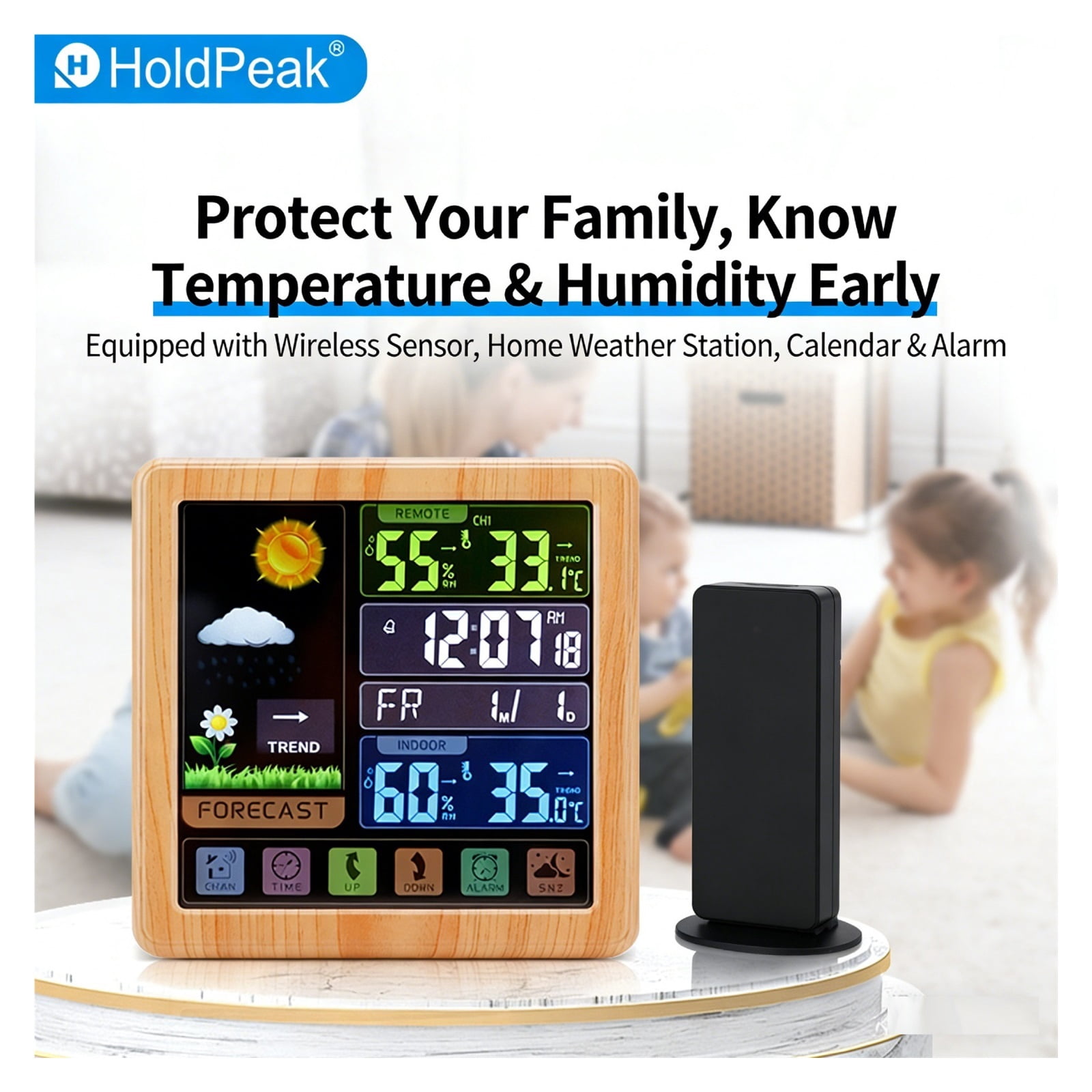 Professional Digital Temperature & Humidity Monitor, High-Stability LCD Gauge