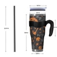 thumbnail image 4 of 40oz Tumbler,Trick or Treat Halloween Pattern Insulated Tumblers with Removable Handle,Stainless Steel Double Vacuum Coffee Tumbler Cup with Straw for Home,Office,Travel,Party, 4 of 5