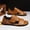 Brown, variant on Summer Soft-Sole Slippers, Hook-And-Loop Adjustable Buckle Design, Lazy One-Foot, Daily Commute Driving Special Shoes, Outdoor Beach Casual Shoes, Vintage Distressed Craft, Wear-Resistant Rubber