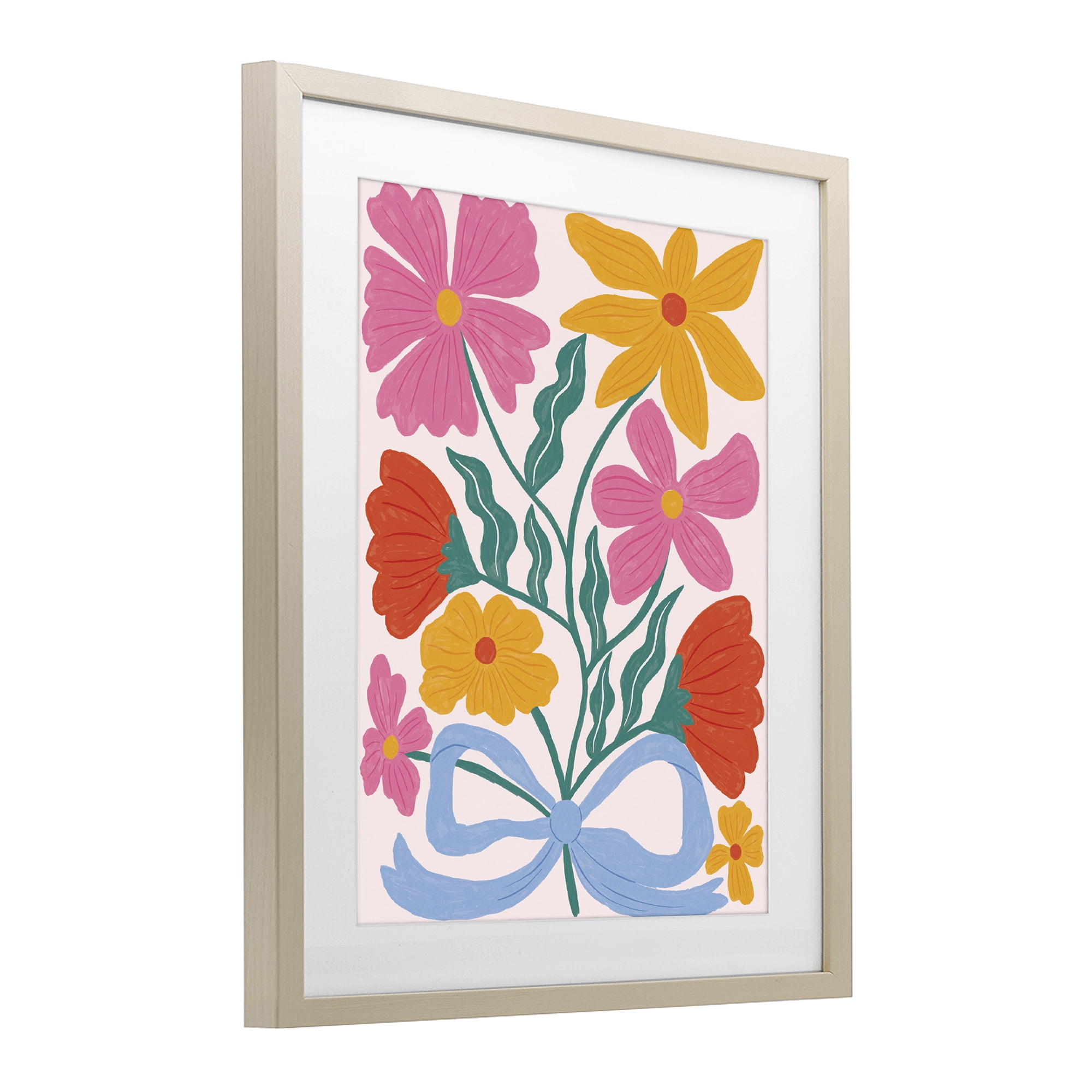 Stupell Industries Mid Century Fresh Florals Birch Framed Print Under Glass, design by Lisa Barlow