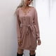 thumbnail image 4 of Vestido tipo suéter de punto con cuello en V para mujer, vestido de manga larga con botones delanteros y cintura holgada, 4 of 8