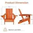 thumbnail image 2 of JUSTLET Outdoor Patio Chair with 2 Cup Holder, HDPE Folding Adirondack Chair, Orange, 2 of 10