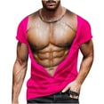 thumbnail image 2 of Nmnitkp Funny Shirts Men Half Shirts Leaks Muscle Muscle Fitness Chest T-Shirts 3D Print Fashionable and Cool Mens T-shirts Graphics Pattern Crewneck Short Sleeve Tees(Plus Size）, 2 of 5