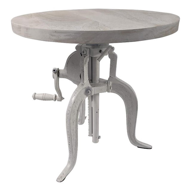 Carolina Table d'Appoint Réglable Regan en Blanc Lavé