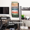 thumbnail image 2 of Mind Reader Wall File Organizer, 8 Pocket Hanging Document Rack, Office Wall Mount, Metal Mesh, Black, 2 of 6
