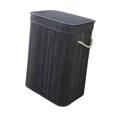 thumbnail image 4 of Cesta para la ropa sucia con asas, cesta decorativa para el hogar, con tapa, para dormitorio, baño, guardería. Gris oscuro, 4 of 9