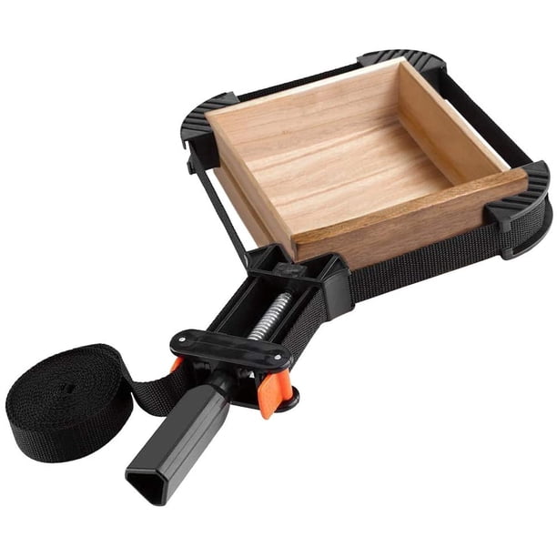 Abrazadera de esquina ajustable, abrazadera de esquina ajustable de 4 mordazas, herramienta de carpintería con soporte de marco para correas Sujetadores de trinquete de tensión rápida ajustables de 90 grados LingWen 8390605184765