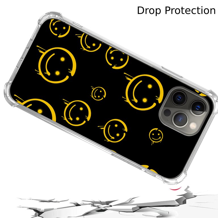 Black Smiley Face Case Compatible with iPhone 13 pro,Unique Art