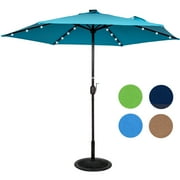 Coral Coast 9 Ft Steel Solar Lighted Push Button Tilt Patio Umbrella Walmart Com Walmart Com