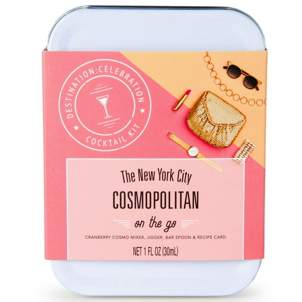 Thoughtfully Cocktails, Cosmo Cocktail Kit Travel Tin Gift Set (Contains NO Alcohol)