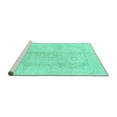 thumbnail image 2 of Ahgly Company Machine Washable Indoor Round Abstract Turquoise Blue Modern Area Rugs, 6' Round, 2 of 4