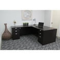 thumbnail image 5 of Boss Office Products Mocha 71 inch Executive L-Shape Corner Desk with Dual File Storage Pedestals, 5 of 6