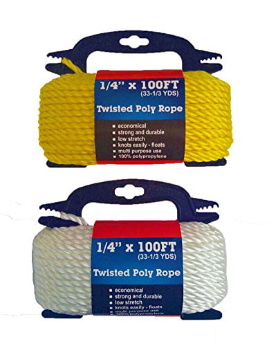 Set of 8 Twisted 5/32 x 50 Polypropylene All Purpose Floating Rope in 4 Colors 5/32 Set of 8