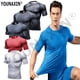 thumbnail image 2 of Camiseta deportiva para correr para niño, camiseta de manga corta para hombre, mallas para ejercicio en gimnasio, entrenamiento, capa Base de Fitness, ropa ajustada de secado rápido, 2 of 5