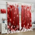 thumbnail image 4 of Christmas Curtains,Winter Snowflake Red Background New Year Christmas Holiday Bedroom Living Room Blackout Decorative Curtains 42" W X 54" L, 4 of 6