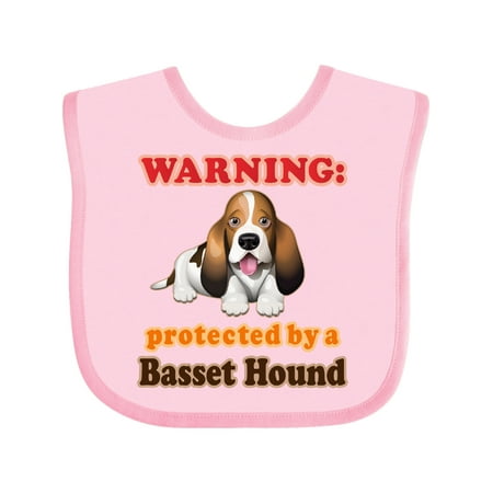 

Inktastic Protected by a Basset Hound Funny Dog Boys or Girls Baby Bib