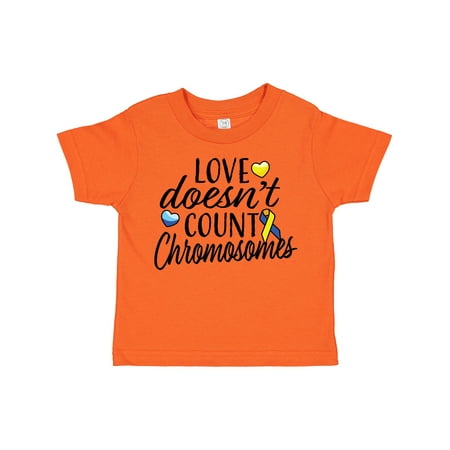 

Inktastic Love Doesnt Count Chromosomes with Yellow and Blue Ribbon Gift Toddler Boy or Toddler Girl T-Shirt